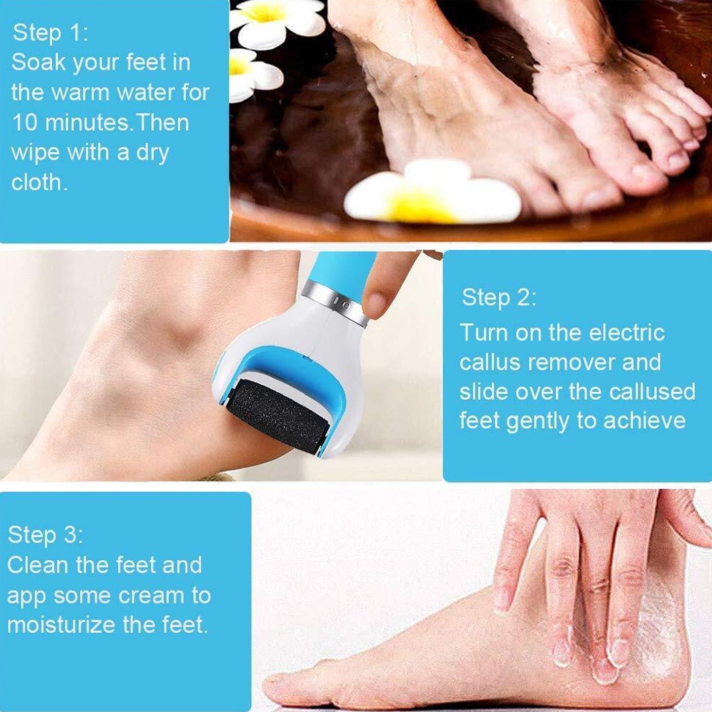 Electronic Dry Foot File Callous Remover For Feet Electric Foot With Roller Hard And Dead Skin- Regular Coarse Baby Smooth Feet In Minutes. For In Home Padicure Foot Care Battery Powered Usb (Battry Not Included)
