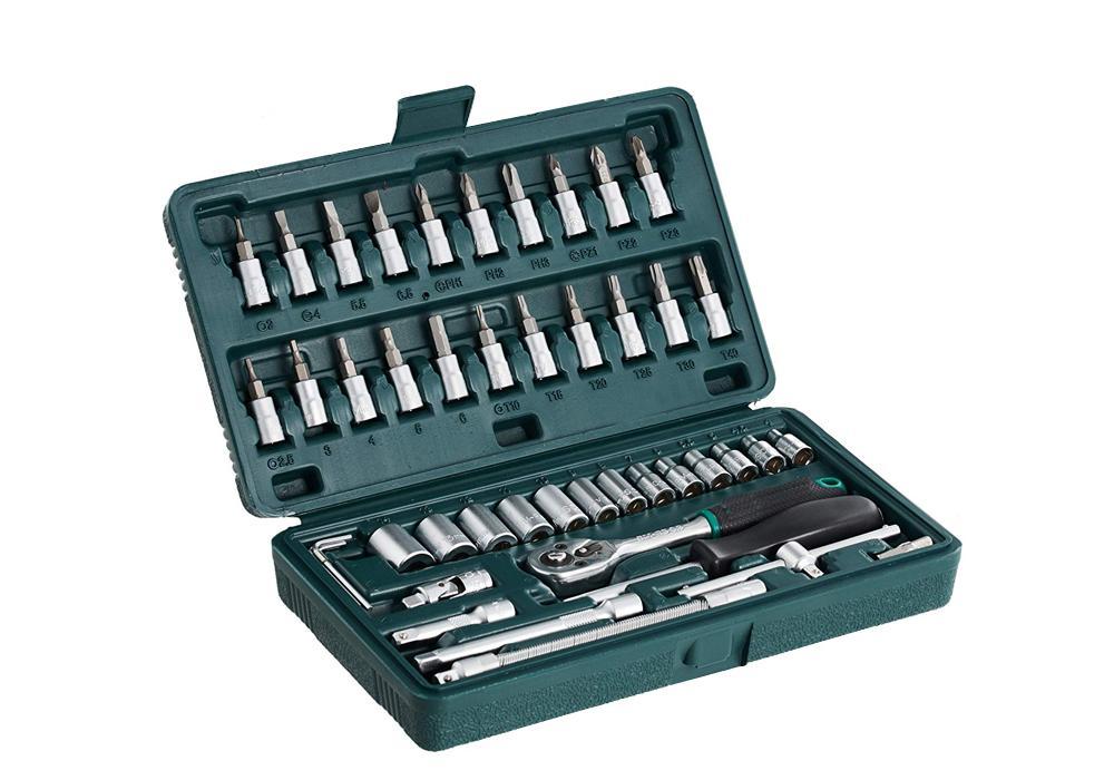 46pcs Metal 14 Socket Set (Black 46pcs)