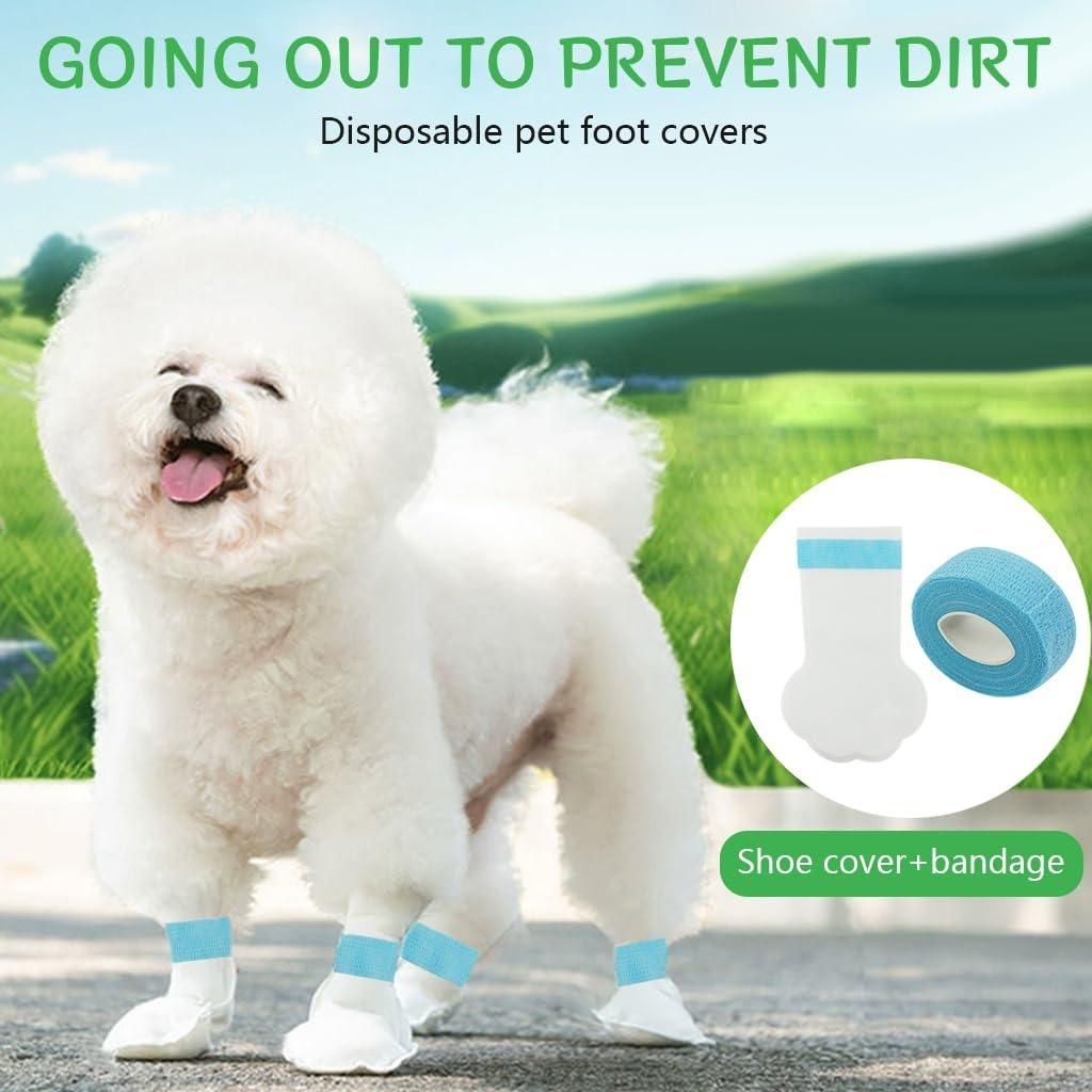 Disposable Pet Foot Covers (with Bandage Strap) 20pcs