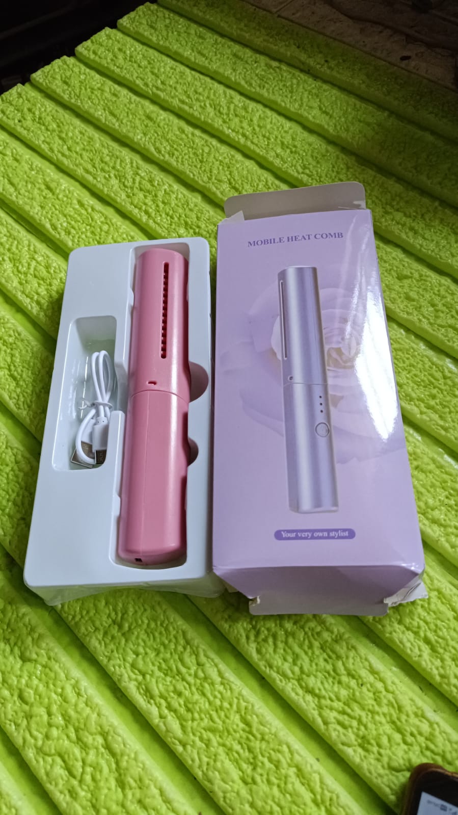 Rechargeable Mini Hair Straightener Travel Portable Usb Charging Cordless Hair Straightener Bursh Three Temperature Adjustments Flat Iron Comb (1 Pc)